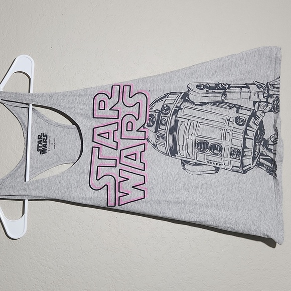 Star Wars tank top Womens racerback heather gray Sleeveless shirt size XL - Picture 1 of 8
